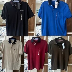 5 New Tommy Hilfiger Men's Polo Shirts - Short Sleeve Spring Summer